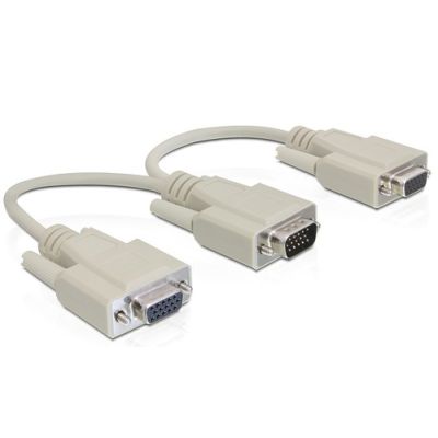 DeLOCK VGA/2 x VGA VGA-Kabel 0,2 m VGA (D-Sub) 2 x VGA (D-Sub) Beige