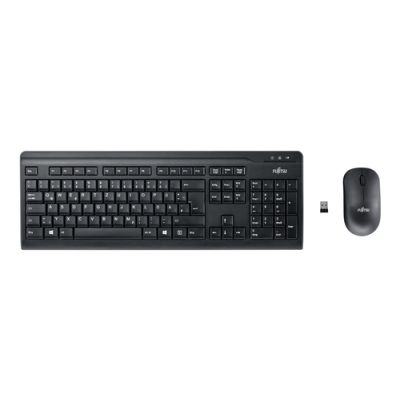 Fujitsu LX410 Tastatur Maus enthalten RF Wireless QWERTZ Schweiz Schwarz
