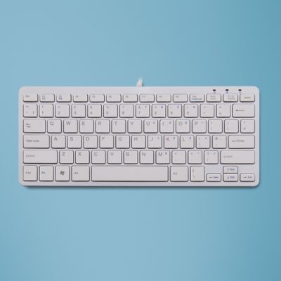 R-Go Tools Compact R-Go Tastatur, QWERTY (UK), verkabelt, weiß