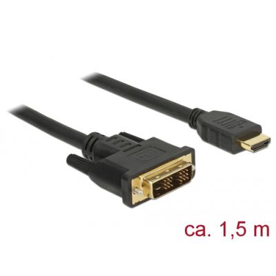 DeLOCK 85583 Videokabel-Adapter 1,5 m DVI-D HDMI Typ A (Standard) Schwarz