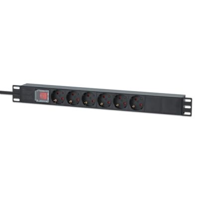 Intellinet 714914 Stromverteilereinheit (PDU) 6 AC-Ausgänge 1U Schwarz