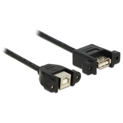 DeLOCK 1m USB 2.0-A/USB 2.0-B USB Kabel USB A USB B Schwarz