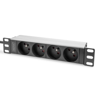 Digitus 10" Steckdosenleiste mit Aluminiumprofil, 4-fach CEE 7/5 Steckdosen