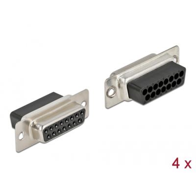 DeLOCK 66720 Drahtverbinder D-Sub 15 Pin Schwarz, Silber