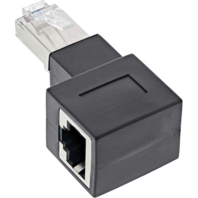 InLine Patchkabel-Adapter Cat.6A, RJ45 Stecker/Buchse, 90° rechts gewinkelt