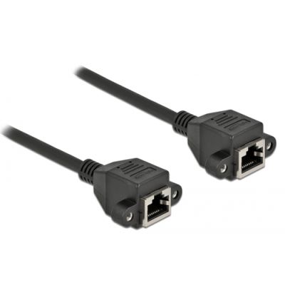 DeLOCK Netzwerk Verlängerungskabel S/FTP RJ45 Buchse zu RJ45 Buchse Cat.6A 5 m schwarz