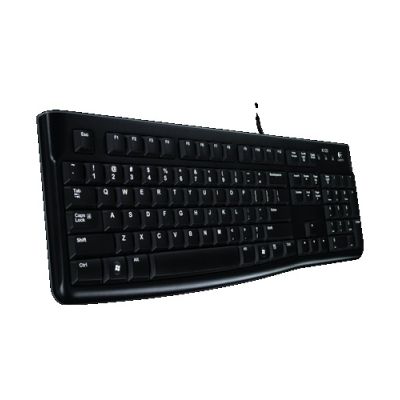 Logitech K120 Corded Keyboard Tastatur USB Russisch Schwarz