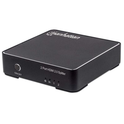 Manhattan 4K 2-Port HDMI Splitter, 4K@60Hz, Netzteil, HDCP 2.2, schwarz