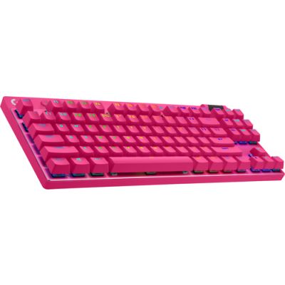 Logitech G PRO X TKL Tastatur RF Wireless + Bluetooth AZERTY Französisch Magenta