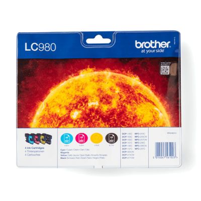 Brother LC980VALBP Druckerpatrone 4 Stück(e) Original Schwarz, Cyan, Magenta, Gelb
