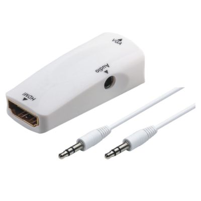 M-Cab HDMI /VGA Adapter inkl. Audio, vergoldet, weiß
