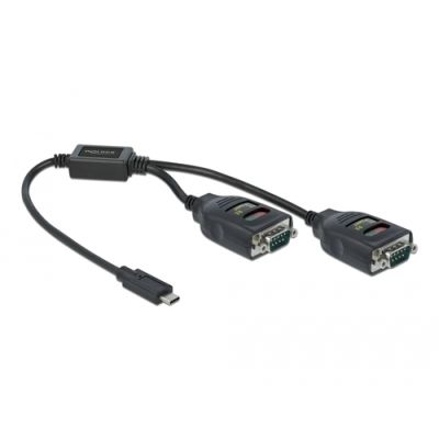 DeLOCK 90494 Serien-Kabel Schwarz 0,35 m USB Typ-C RS-232 DB9