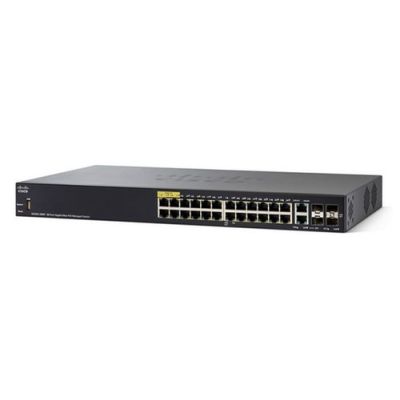 Cisco SG350 Managed L3 Gigabit Ethernet (10/100/1000) Power over Ethernet (PoE) 1U Schwarz