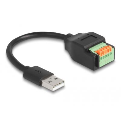 DeLOCK 66061 USB Kabel 0,15 m USB 2.0 USB A 5-pin terminal block Schwarz