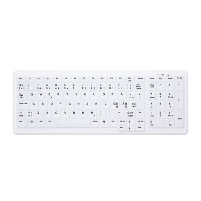 CHERRY AK-C7000 Tastatur RF kabellos + USB QWERTY Norwegisch Weiß