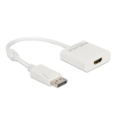 DeLOCK Adapter DisplayPort 1.2 Stecker zu HDMI Buchse 4K Aktiv weiß