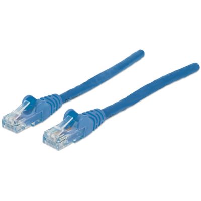 Intellinet Premium Netzwerkkabel, Cat6a, S/FTP, 100% Kupfer, Cat6a-zertifiziert, LS0H, RJ45-Stecker/RJ45-Stecker, 7,5 m, blau