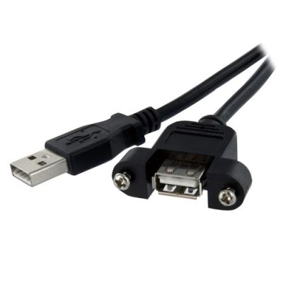 StarTech.com 30cm USB A auf A Blendenmontage Kabel - Bu/St