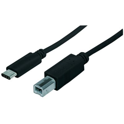 Manhattan Hi-Speed USB C Anschlusskabel, USB 2.0, Typ C Stecker - Typ B Stecker, 480 Mbps, 1 m, Schwarz