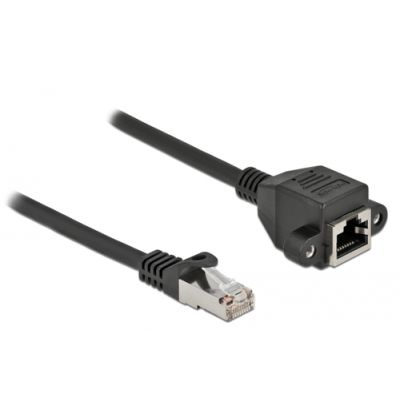 DeLOCK Netzwerk Verlängerungskabel S/FTP RJ45 Stecker zu RJ45 Buchse Cat.6A 3 m schwarz