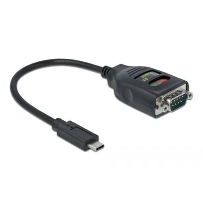 DeLOCK 64038 Serien-Kabel Schwarz 0,15 m USB Typ-C RS-232 DB9