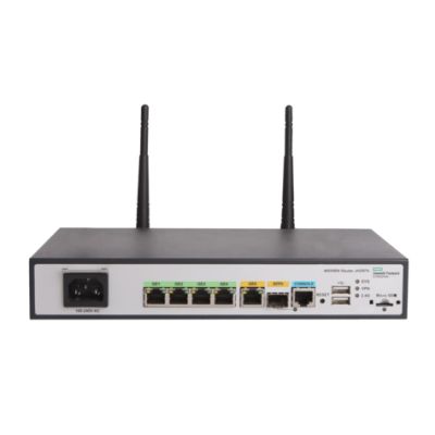 HPE MSR954-W 1GbE SFP (WW) 2GbE-WAN 4GbE-LAN Wireless 802.11n CWv7 WLAN-Router Gigabit Ethernet Einzelband (2,4GHz) Grau
