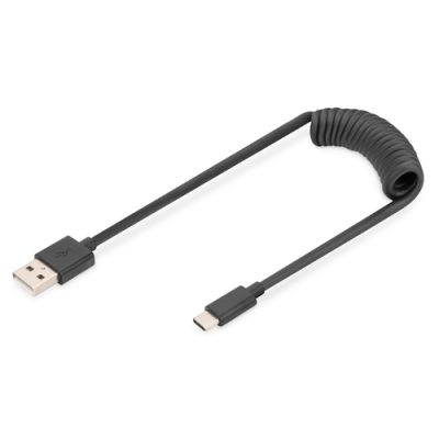 Digitus USB 2.0 - USB - A auf USB - C Spiralkabel