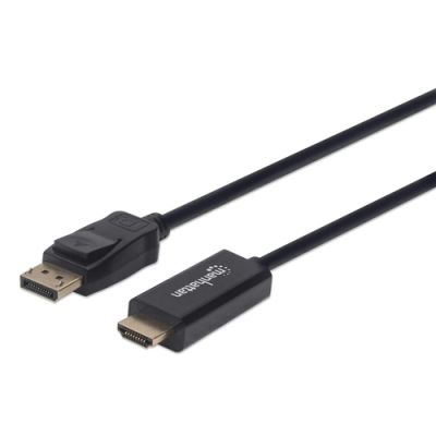 Manhattan 1080p DisplayPort auf HDMI-Kabel, DisplayPort-Stecker auf HDMI-Stecker, 1 m, schwarz