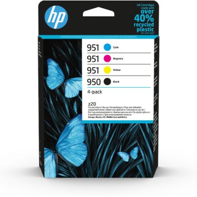 HP Original 950 Schwarz/951 Cyan/Magenta/Gelb Druckerpatronen, 4er-Pack