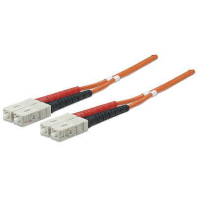 Intellinet Glasfaser LWL-Anschlusskabel, Duplex, Multimode, SC/SC, 50/125 µm, OM2, 2 m, orange