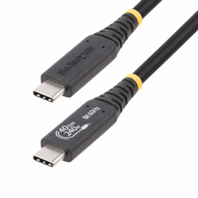StarTech.com 50cm USB4 Kabel, USB-IF Zertifiziertes USB-C Kabel, 40Gbps Datenübertragung, 240W Power Delivery 3.1 EPR, 8K60Hz, USBC Monitor/Ladekabel, Thunderbolt/USB 3.2 Kompatibel, Docking Station Kabel