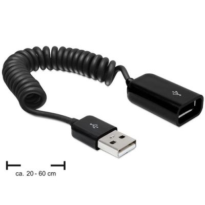DeLOCK USB 2.0 0.6m USB Kabel 0,6 m USB A Schwarz