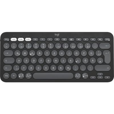 Logitech Pebble Keys 2 K380s Tastatur Universal RF Wireless + Bluetooth QWERTZ Deutsch Graphit