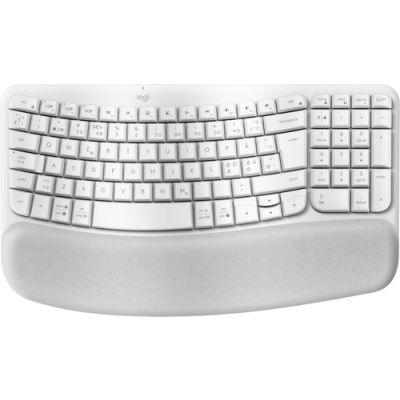 Logitech Wave Keys Tastatur Büro RF Wireless + Bluetooth QWERTY Dänisch, Finnisch, Norwegisch, Schwedisch Weiß