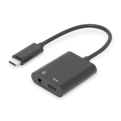 Digitus USB Type-C Adapter / Konverter, Type-C auf USB Type-C + 3.5mm Klinke