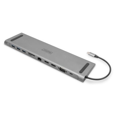 Digitus 11-Port USB-C Dock, grey, 2x HDMI, VGA