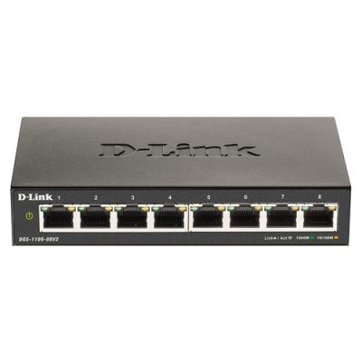 D-Link DGS-1100-08V2 Managed L2 Gigabit Ethernet (10/100/1000) Schwarz