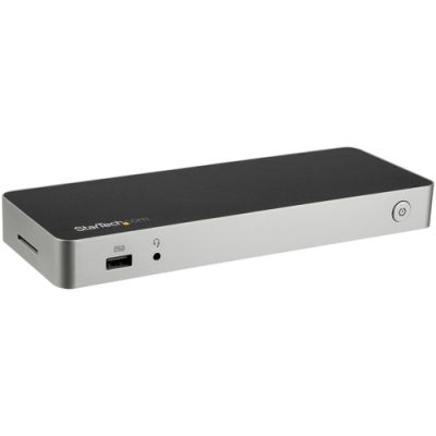 StarTech.com USB-C Dockingstation - Zwei Monitore HDMI & DP 4K 30Hz - USB-C Laptop Docking station 60W Power Delivery, SD, 4 Port USB-A 3.0 Hub, GbE, Audio - Thunderbolt 3 kompatibel