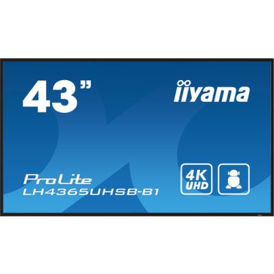 iiyama LH4365UHSB-B1 Signage-Display Kiosk-Design 108 cm (42.5") LED WLAN 800 cd/m² 4K Ultra HD Schwarz Eingebauter Prozessor Android 11 24/7