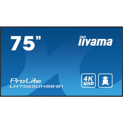 iiyama LH7575UHS-B1AG Signage-Display Digital Signage Flachbildschirm 190,5 cm (75") LCD WLAN 500 cd/m² 4K Ultra HD Schwarz Eingebauter Prozessor Android 11 24/7