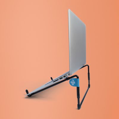 R-Go Tools Laptopständer R-Go Steel Travel, ergonomisch faltbarer und einstellbarer Laptopständer, Stahl, Schwarz