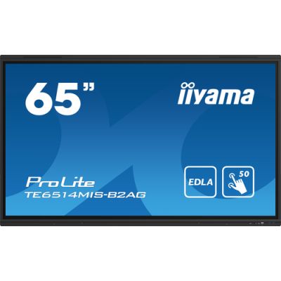 iiyama PROLITE TE6514MIS-B2AG Digital Signage Flachbildschirm 165,1 cm (65") LCD WLAN 435 cd/m² 4K Ultra HD Schwarz Touchscreen Eingebauter Prozessor Android 24/7