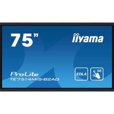iiyama PROLITE TE7514MIS-B2AG Digital Signage Flachbildschirm 190,5 cm (75") LCD WLAN 435 cd/m² 4K Ultra HD Schwarz Touchscreen Eingebauter Prozessor Android 24/7