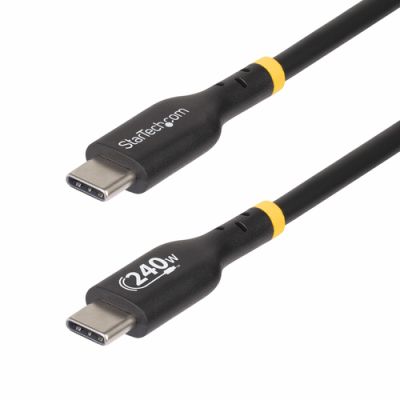StarTech.com 1 Meter USB-C Ladekabel, USB-IF zertifiziert, USB C Schnellladekabel, 240W PD 3.1 EPR, USB C 2.0 Laptop-Ladekabel, USB-C Datenübertragungskabel, TPE-Mantel, M/M