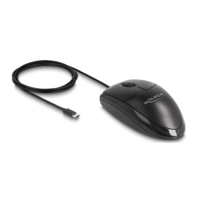 DeLOCK 12114 Maus Universal Beidhändig USB Typ-C Optisch 1200 DPI