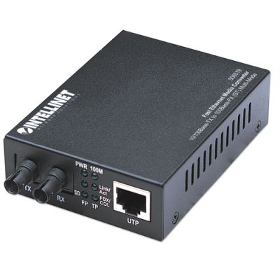 Intellinet Fast Ethernet Medienkonverter, 10/100Base-TX auf 100Base-FX (ST) Multimode, 2 km