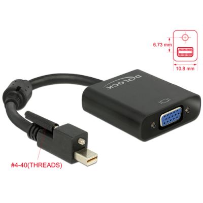 DeLOCK 62641 Videokabel-Adapter 0,25 m Mini DisplayPort VGA (D-Sub) Schwarz