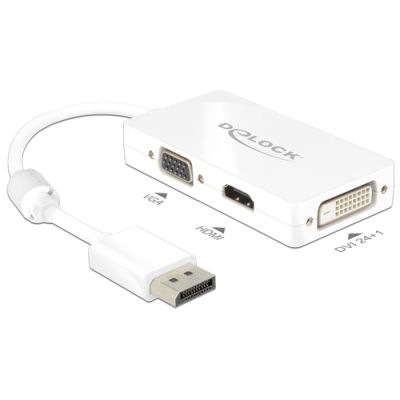 DeLOCK 0.16m DisplayPort/VGA+HDMI+DVI-D 0,16 m VGA (D-Sub)+ HDMI + DVI Weiß