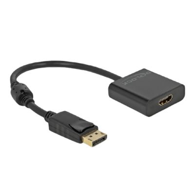 DeLOCK Adapter DisplayPort 1.2 Stecker zu HDMI Buchse 4K Aktiv schwarz