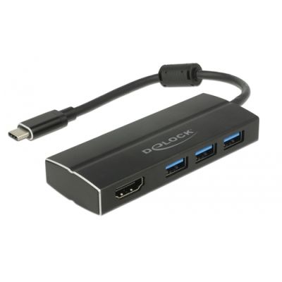 DeLOCK 63931 laptop-dockingstation & portreplikator USB 3.2 Gen 1 (3.1 Gen 1) Type-C Schwarz